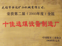 十佳選煤設(shè)備制造廠